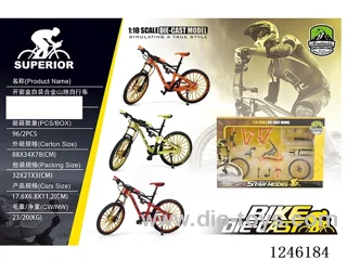1:10 Alloy Mountain Bike, 3 Colours Mixed-free wheel