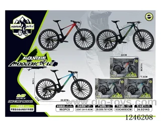 1:10 Alloy Mountain Bike, 3 Colours Mixed - free wheel