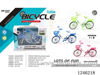 1:8 Alloy Mountain Bike, 3 Colours Mixed - Free Wheel