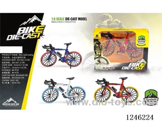 1:8 Alloy Mountain Bicycle, 3 Colours Mixed-free wheel
