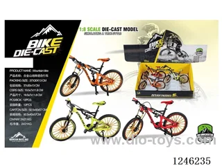 1:8 Alloy Mountain Bike, 3 Colours Mixed, 12PCS/box - Free wheel