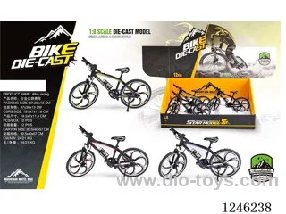 1:8 Alloy Mountain Bike, 3 Colours Mixed, 12PCS/box - Free wheel