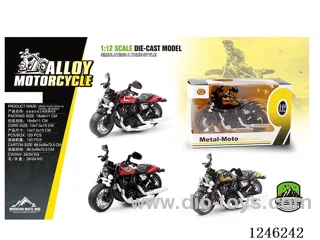 Harley Alloy Motorcycle - Pull Back W L/M, Included Battery