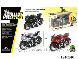 Kawasaki H2 Alloy Motorcycle - Pull Back W L/M, included battery