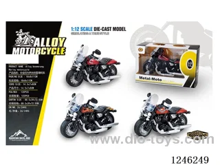 Harley alloy motorbike - pull back, W L/M, included battery