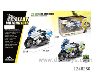 Alloy motorbike - pull back, W L/M, included battery