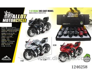 Kawasaki H2 alloy motorbike - pull back, W L/M, included battery