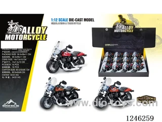 Harley alloy motorbike - pull back, W L/M, included battery