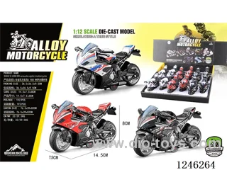 Alloy motorbike - pull back, W L/M, included battery