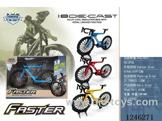 1:8 Alloy Mountain Bike, 3 Colours Mixed - free wheel