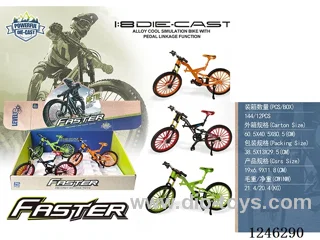 1:8 Alloy Mountain Bicycle, 3 Colours Mixed Pack, 12PCS/box - Free wheel