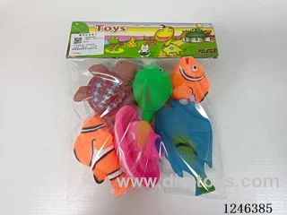 Rubber-moulded BB Whistles Marine Creatures 6PCS