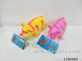 Rubber-moulded squeaker pig (4 colours)