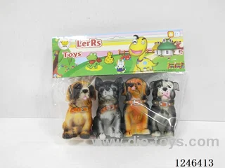 Rubber-moulded 4PCS Puppies