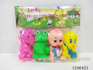 Rubber-moulded 4PCS Animals