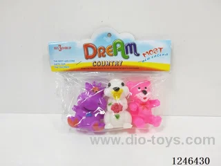 BB Whistle Rubber-moulded Cow Rabbit Tiger 3PCS