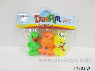 BB Whistle Rubber-moulded Duck Cow Cat 3PCS