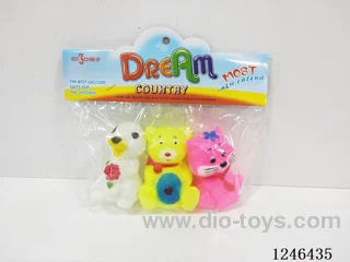 BB Whistle Rubber-moulded Rabbit-Cat-Bear 3PCS