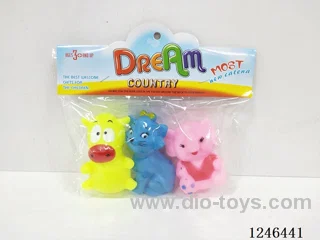 BB Whistle Rubber-moulded Elephant Cow Cat 3PCS