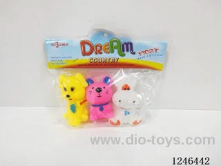 BB Whistle Rubber-moulded Dog Cow Mouse 3PCS