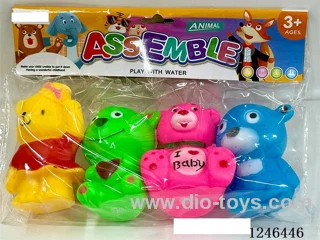 Rubber-moulded BB Whistle Animals 4PCS