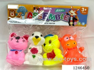 Rubber-moulded BB Whistle Animals 4PCS