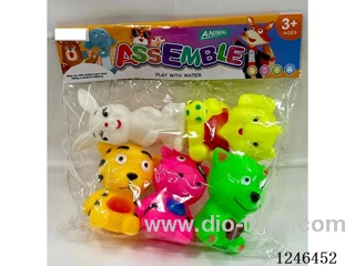 Rubber-moulded BB Whistle Animals 5PCS