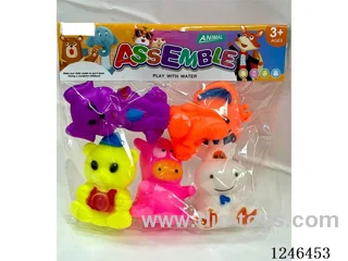 Rubber-moulded BB Whistle Animals 5PCS