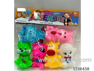 Rubber-moulded BB Whistle Animals 6PCS