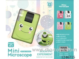 Portable High-Definition Microscope 80X without Clamp, in included battery
