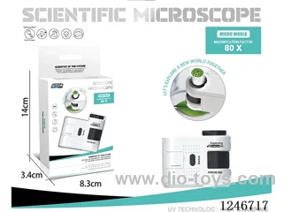 Portable High-Definition Microscope 80X without Clamp (Eco-Friendly), in included battery