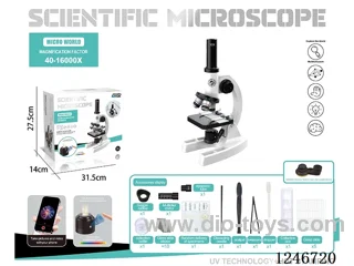 Professional Microscope with Metal Objective - Metal Clamp 40X-1600X - in included battery