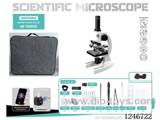 Professional Microscope with Metal Objective Lens - Mobile Caliper 40X-1600X included battery