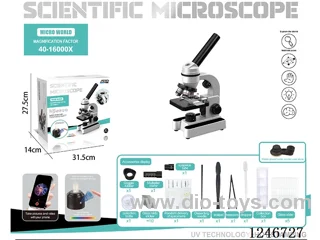 Professional Microscope Metal Objective Lens - Metal Clip 40X-16000X in included battery