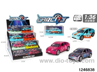 1:36 pull back metal car