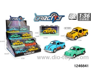 1:36 pull back metal car