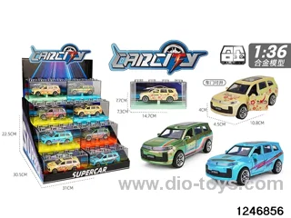1:36 pull back metal car with iridescent color