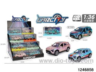 1:36 pull back metal car with iridescent color