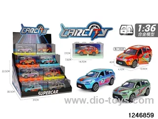 1:36 pull back metal car with iridescent color