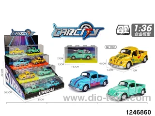 1:36 pull back metal car with iridescent color