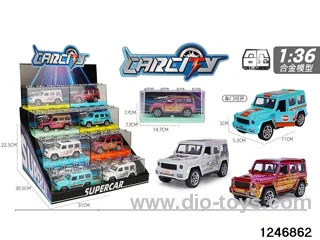 1:36 pull back metal car with iridescent color