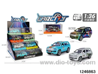 1:36 pull back metal car with iridescent color
