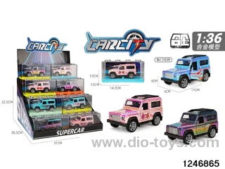 1:36 pull back metal car with iridescent color