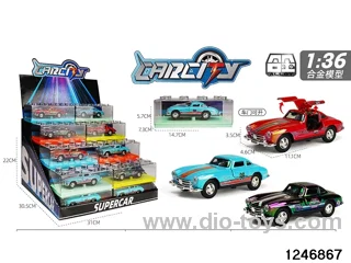 1:36 pull back metal car with iridescent color