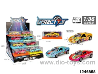 1:36 pull back metal car with iridescent color