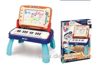 2-in-1 Learning Drawing Board Stand with Electronic Piano