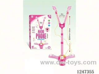 (GCC) Pink Dual Microphone Karaoke not included battery