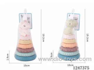 Soft Gel Dinosaur Unicorn Stacking Circle 7PCS With BB Whistle Two mixes