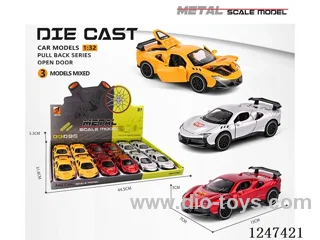 1:32 pull back alloy car 4 doors openable 12PCS W L/M
