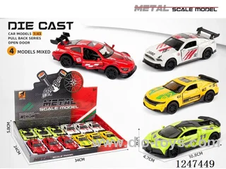 1:43 pull back alloy car openable door 12PCS